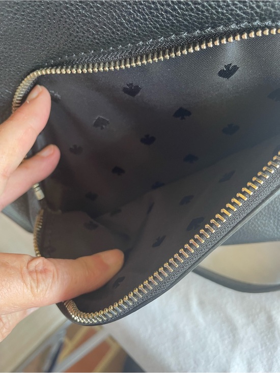 Kate Spade Black Pebbled Leather Mini Backpack Gold Zip Bag Purse main image 4